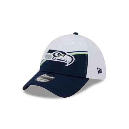 Seattle Seahawks New Era 2023 Sideline 39THIRTY Flex Hat - White/Navy - Pro League Sports Collectibles Inc.