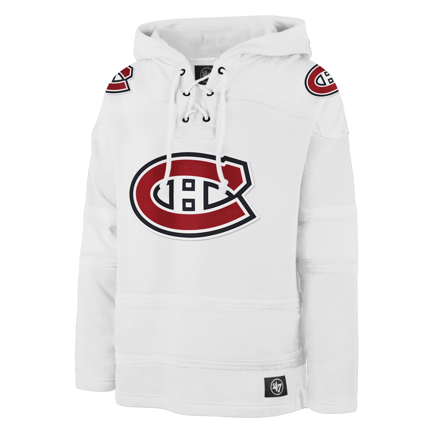 Montréal Canadiens NHL White Out '47 Brand Lacer Fleece Hoodie - Pro League Sports Collectibles Inc.