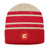 Calgary Flames Fanatics Branded Cream-Red 2023 NHL Heritage Classic Beanie Knit Hat - Pro League Sports Collectibles Inc.