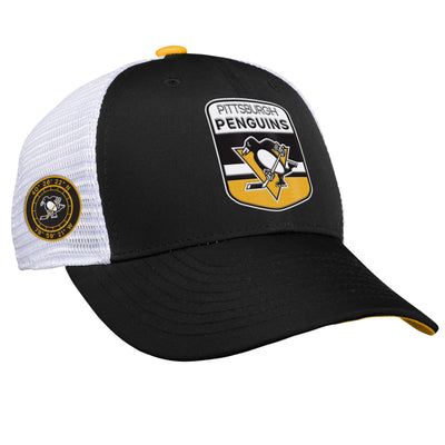 Youth Pittsburgh Penguins Fanatics Branded 2023 NHL Draft On Stage Trucker Adjustable Hat - Pro League Sports Collectibles Inc.