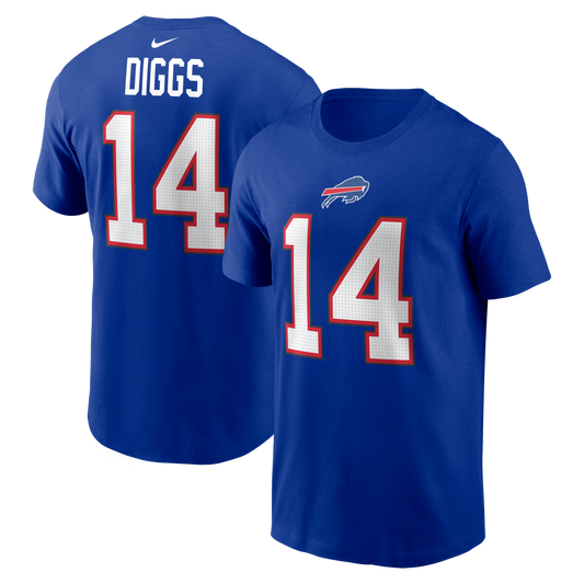 Buffalo Bills Stefon Diggs #14 Name & Number T-Shirt - Blue - Pro League Sports Collectibles Inc.