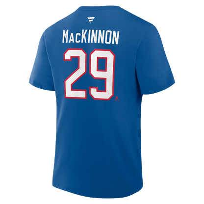 Nathan MacKinnon #29 Colorado Avalanche Fanatics Authentic Stack Name and Number T-Shirt - Blue