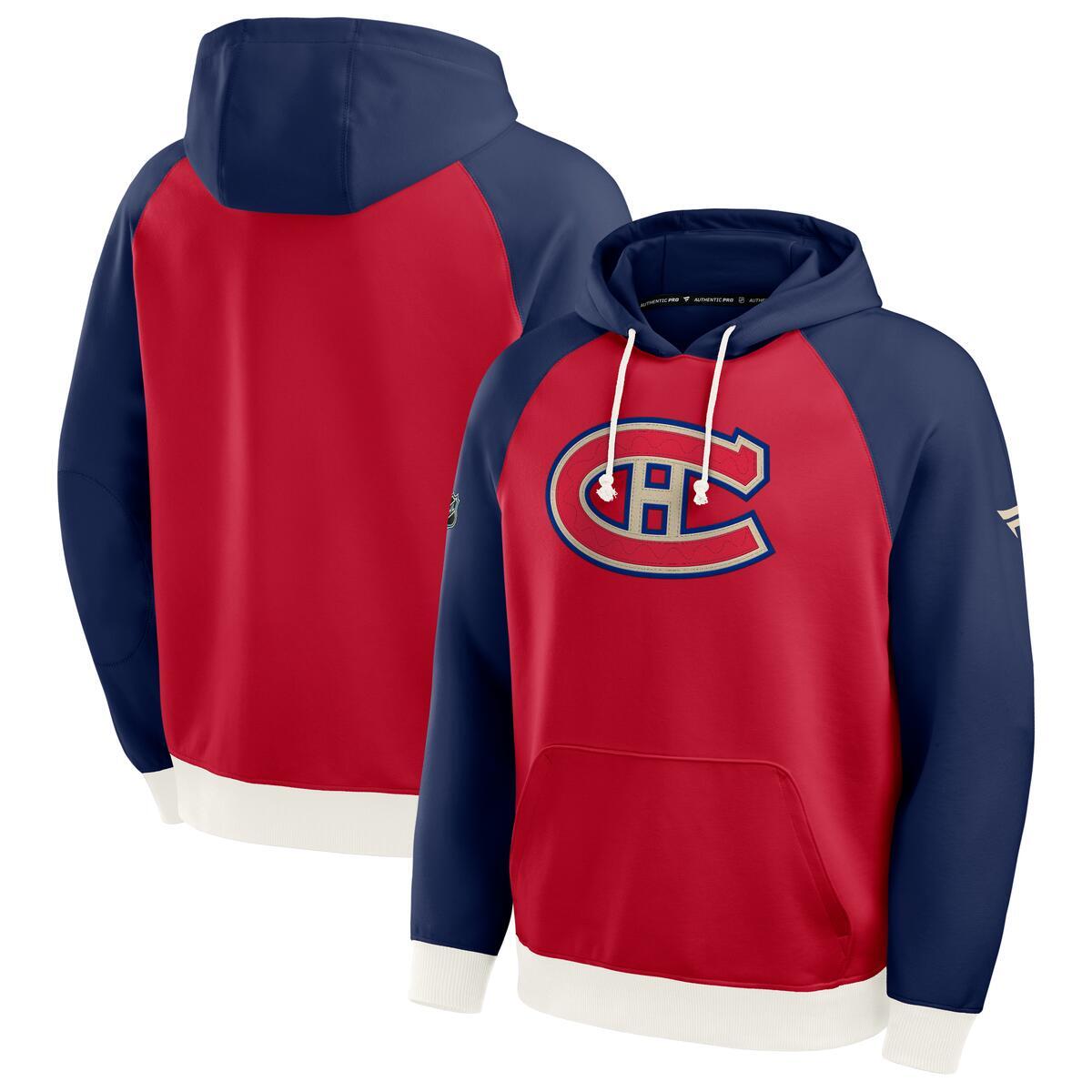 Montreal Canadiens Fanatics 2026 NHL Heritage Classic Authentic Pro Tri-Blend Knit Hoodie - Red