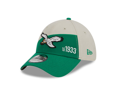 Philadelphia Eagles New Era 2023 Historic Sideline 39THIRTY Flex Hat - Cream/Green - Pro League Sports Collectibles Inc.