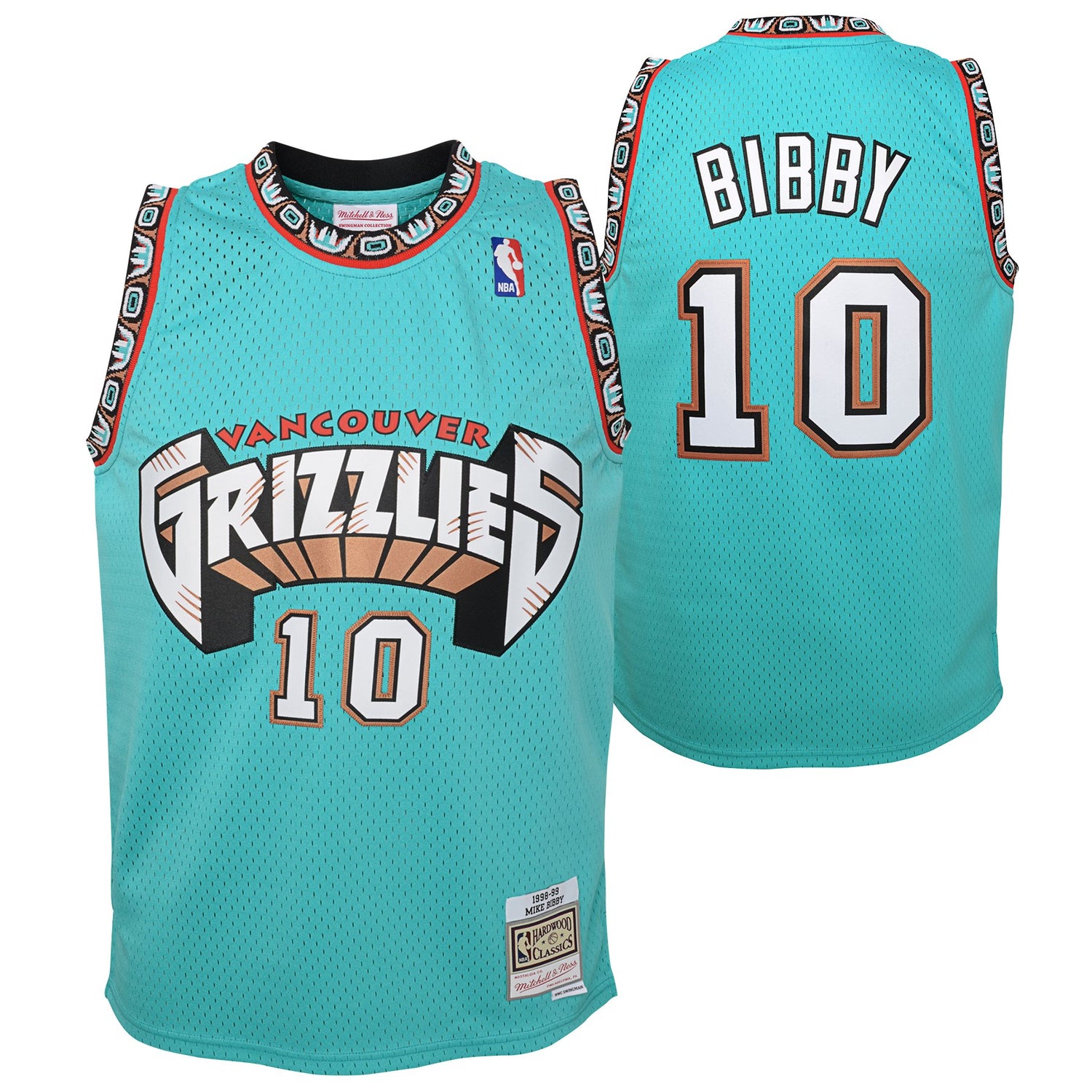 Youth Mike Bibby Vancouver Grizzlies Mitchell & Ness 1998-99 Hardwood Classic Teal Swingman Jersey - Pro League Sports Collectibles Inc.