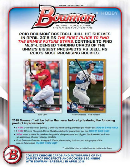 Bowman 2018 MLB Hobby Baseball Box