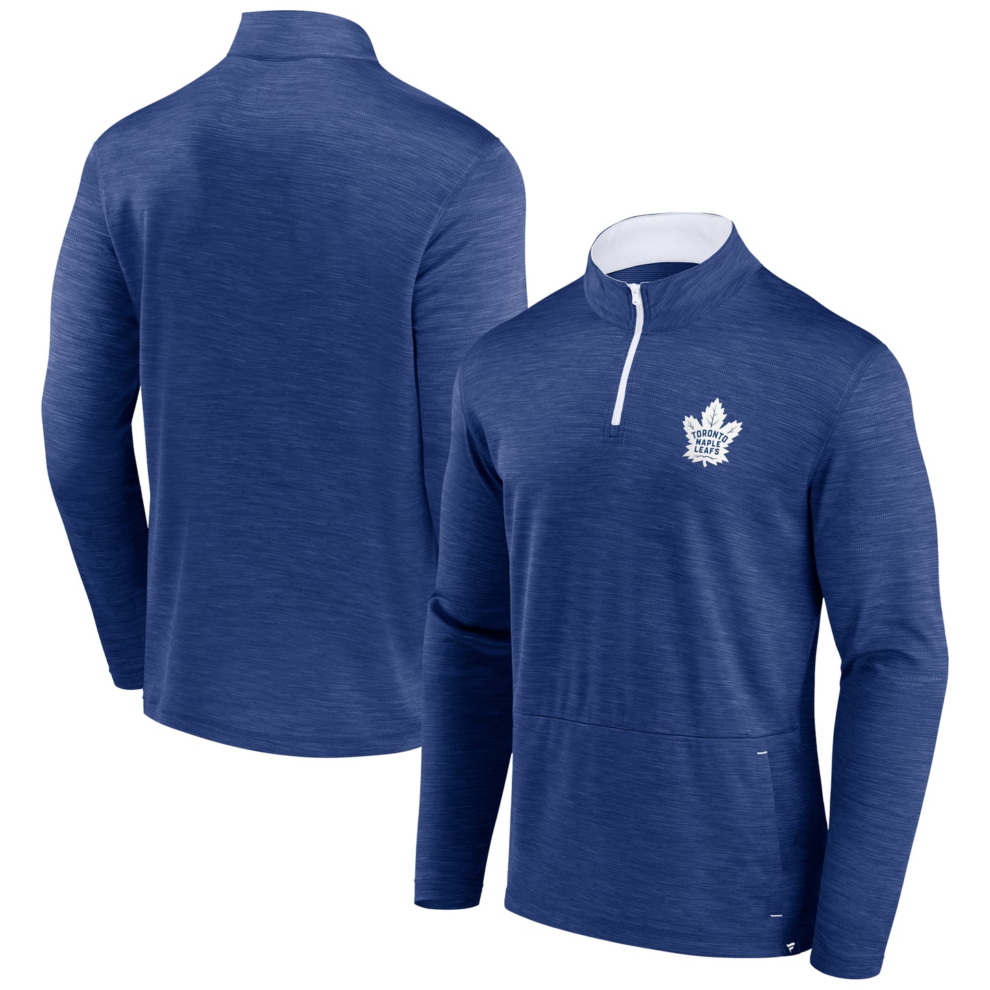 Toronto Maple Leafs Fanatics Branded Heather Royal 2023 Hard Quarter-Zip Shirt - Pro League Sports Collectibles Inc.