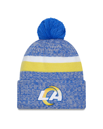 Los Angeles Chargers New Era 2023 Sideline - Sport Cuffed Pom Knit Hat - Blue - Pro League Sports Collectibles Inc.
