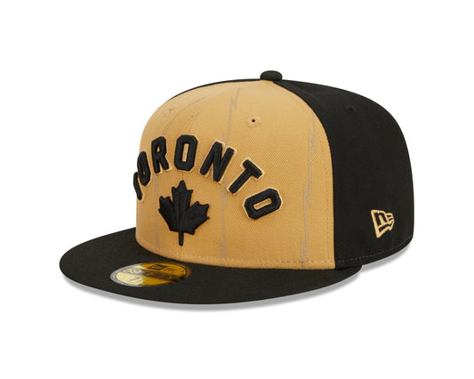 Toronto Raptors New Era City Edition 23/24 59FIFTY Fitted Hat - Tan/Black - Pro League Sports Collectibles Inc.