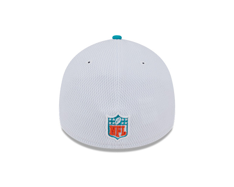 Miami Dolphins New Era 2023 Sideline 39THIRTY Flex Hat - White/Teal - Pro League Sports Collectibles Inc.