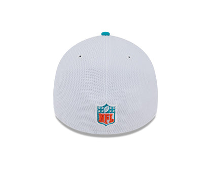 Miami Dolphins New Era 2023 Sideline 39THIRTY Flex Hat - White/Teal - Pro League Sports Collectibles Inc.