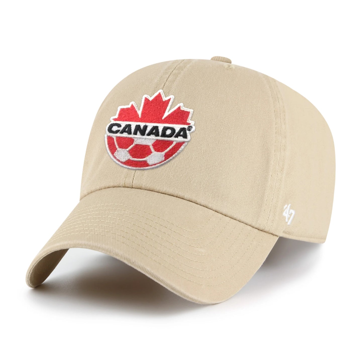 Canada Soccer 47 Brand Clean Up Adjustable Hat - Tan