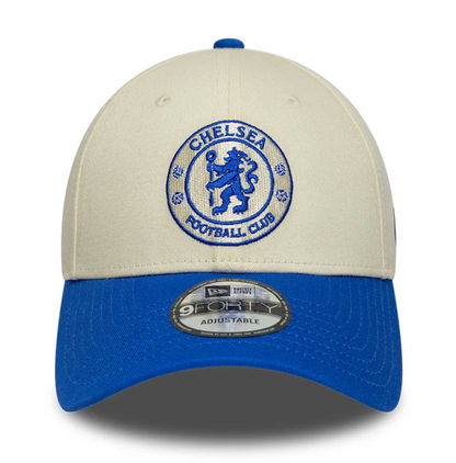 Chelsea FC New Era 9FORTY Adjustable Contrast Hat - TwoTone Cream/Blue