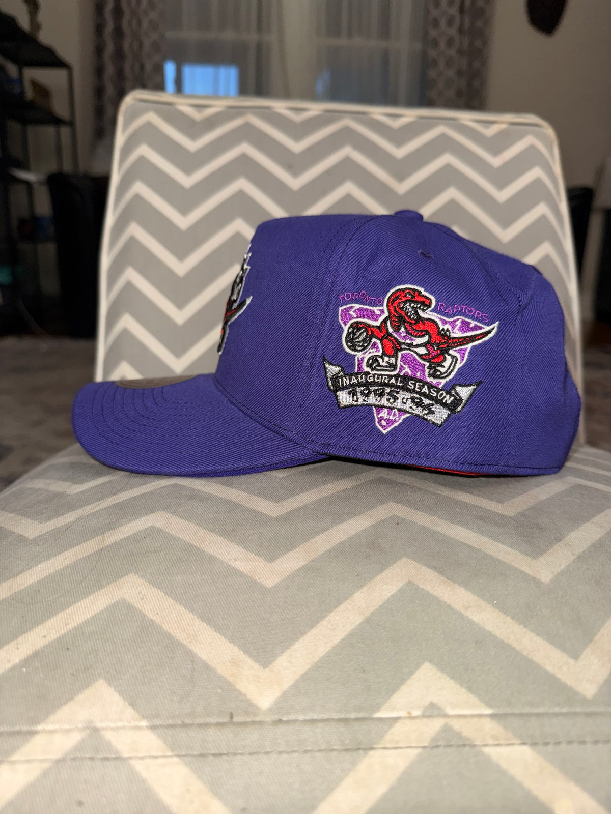 Toronto Raptors 1995 Inaugural Season Mitchell & Ness Pro Pinch A-Frame Structured Fit Snapback Hat - Purple