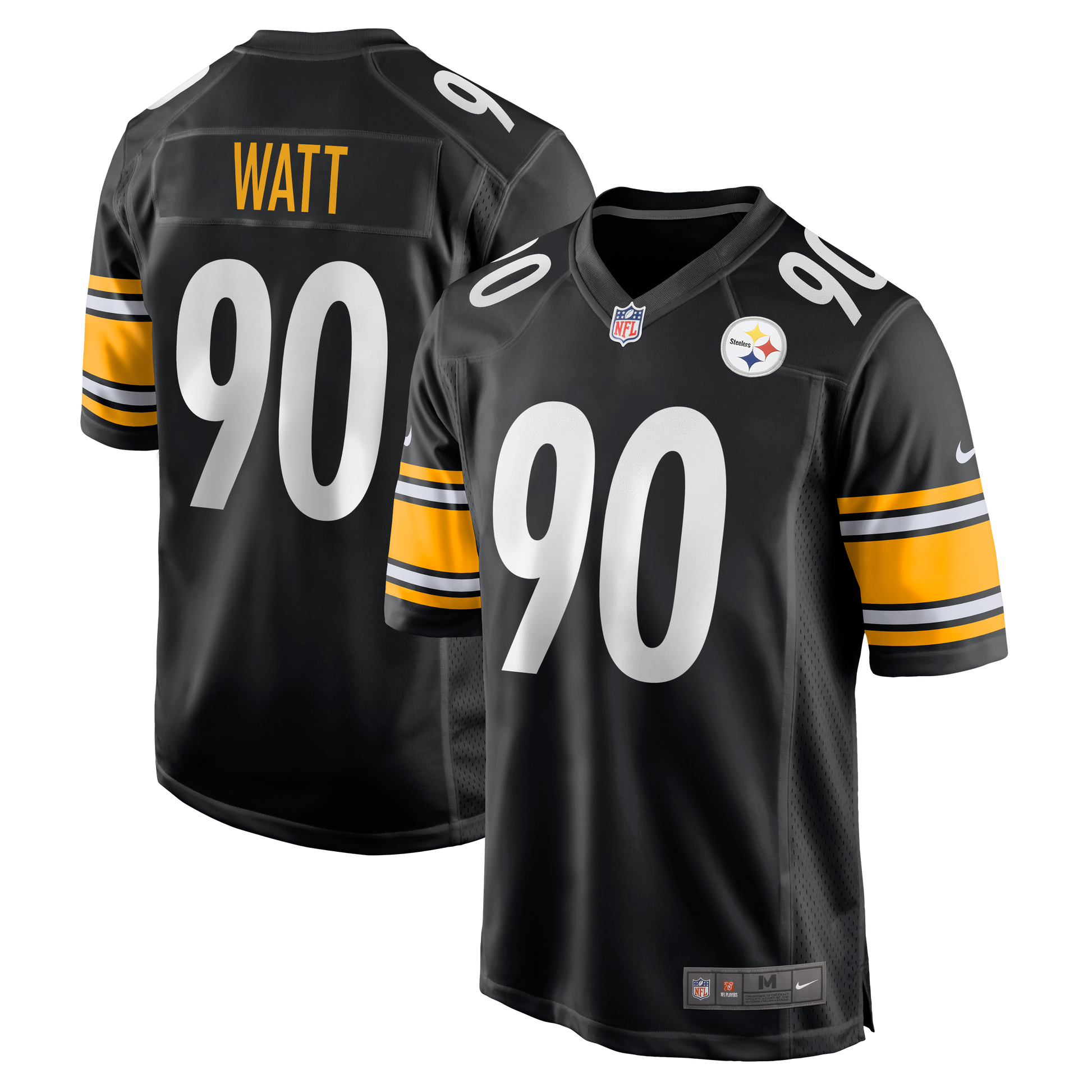 T.J. Watts #90 Pittsburgh Steelers Nike Game Finished Jersey - Black - Pro League Sports Collectibles Inc.