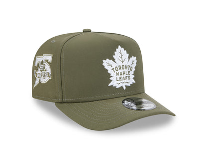Toronto Maple Leafs New Era 9Fifty A-Frame 75th Forever Snapback Hat - Olive
