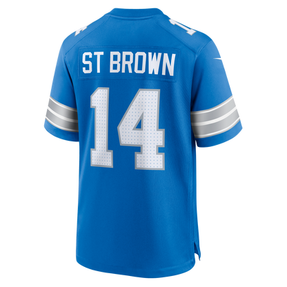 Amon-Ra St. Brown #14 Detroit Lions Nike Game Jersey - Blue