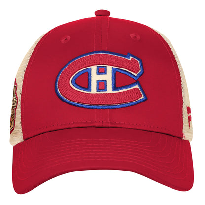 Youth Montreal Canadiens Fanatics A-Pro 2026 NHL Heritage Classic Trucker Adjustable Hat - Red