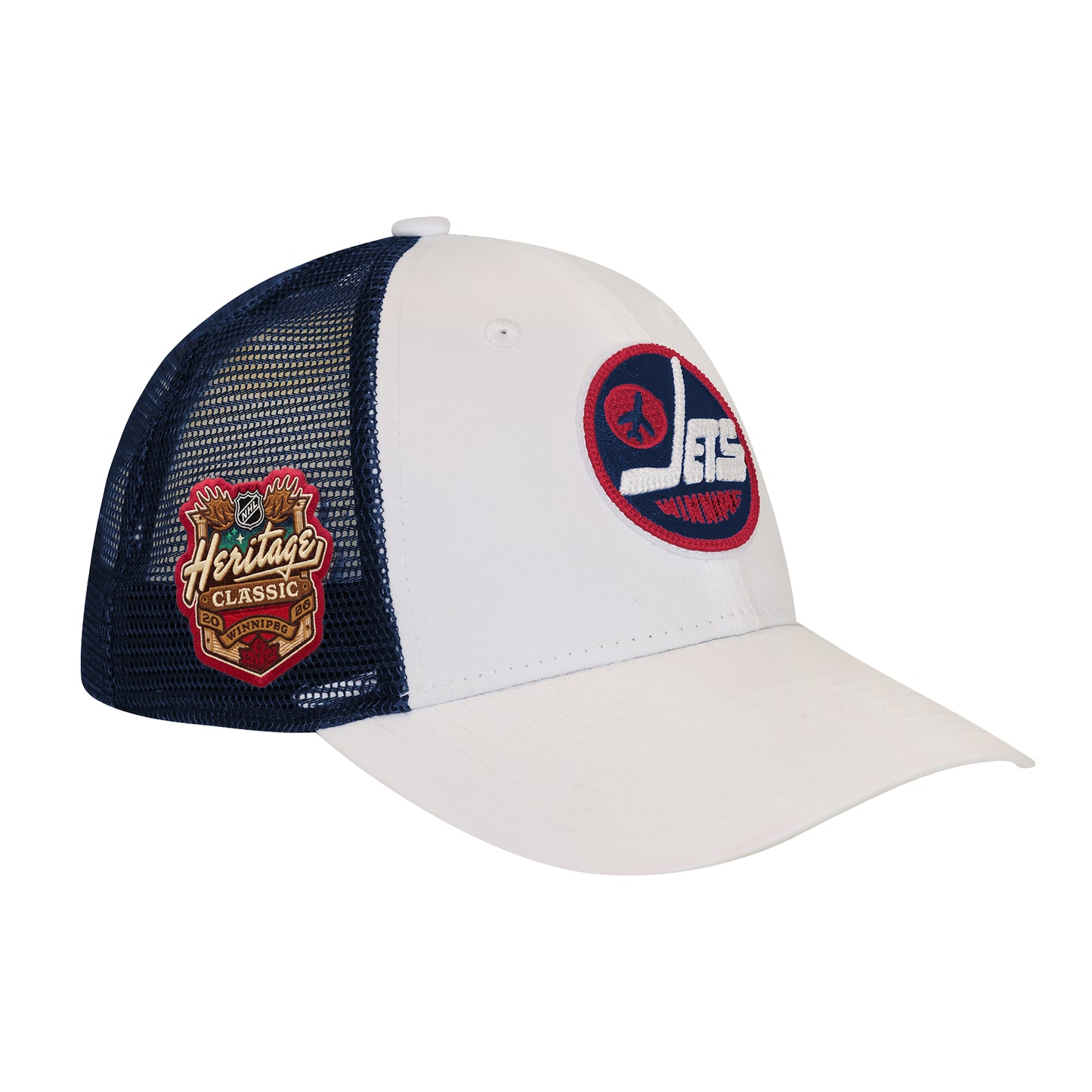 Youth Winnipeg Jets Fanatics A-Pro 2026 NHL Heritage Classic Trucker Adjustable Hat - White