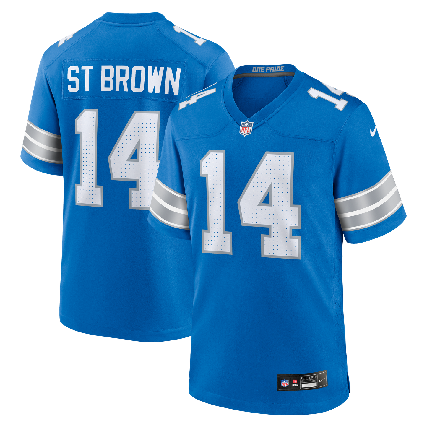 Amon-Ra St. Brown #14 Detroit Lions Nike Game Jersey - Blue