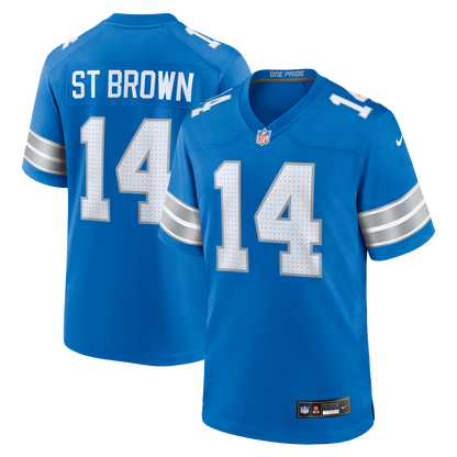 Amon-Ra St. Brown #14 Detroit Lions Nike Game Jersey - Blue