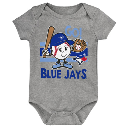 Infant Toronto Blue Jays Fan Romper Onesie 3 Pack Set