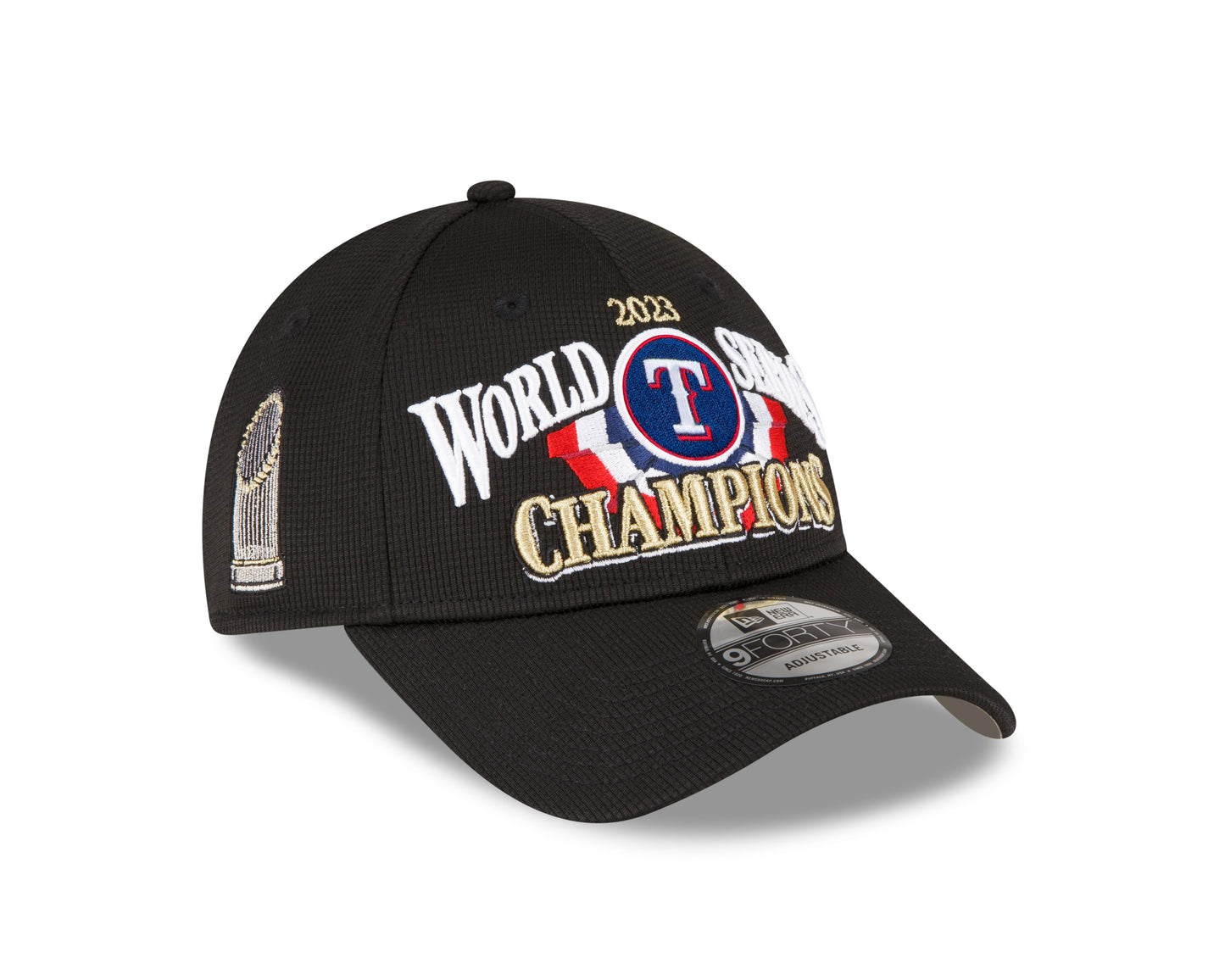 Texas Rangers New Era 2023 World Series Champions Locker Room 9Forty Adjustable Hat - Pro League Sports Collectibles Inc.