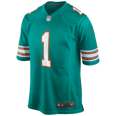 Tua Tagovailoa #1 Miami Dolphins Teal Nike Game Finished Jersey - Pro League Sports Collectibles Inc.