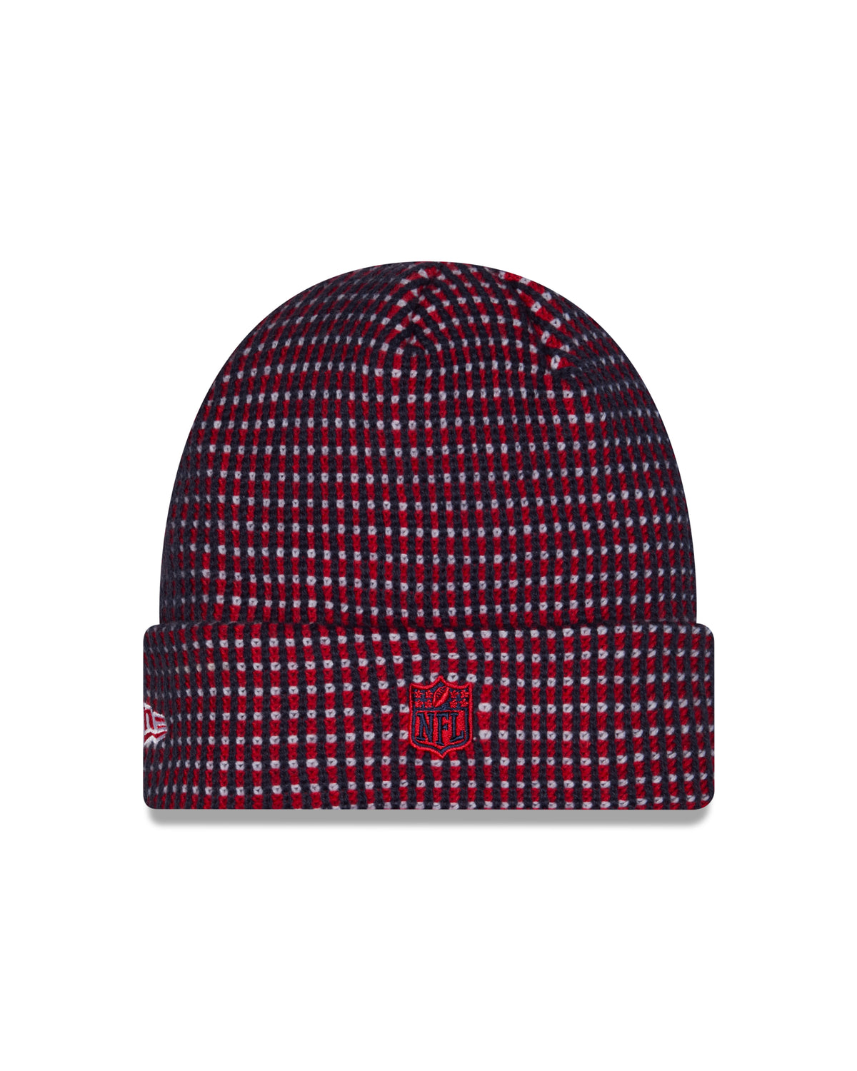 New England Patriots 2026 New Era NFL Sideline Cold Weather Cuff Knit Toque - Navy / Red