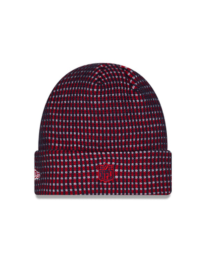 New England Patriots 2026 New Era NFL Sideline Cold Weather Cuff Knit Toque - Navy / Red