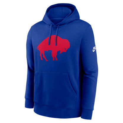 Buffalo Bills Throwback Logo Nike Club Fleece Pullover Hoodie - Royal