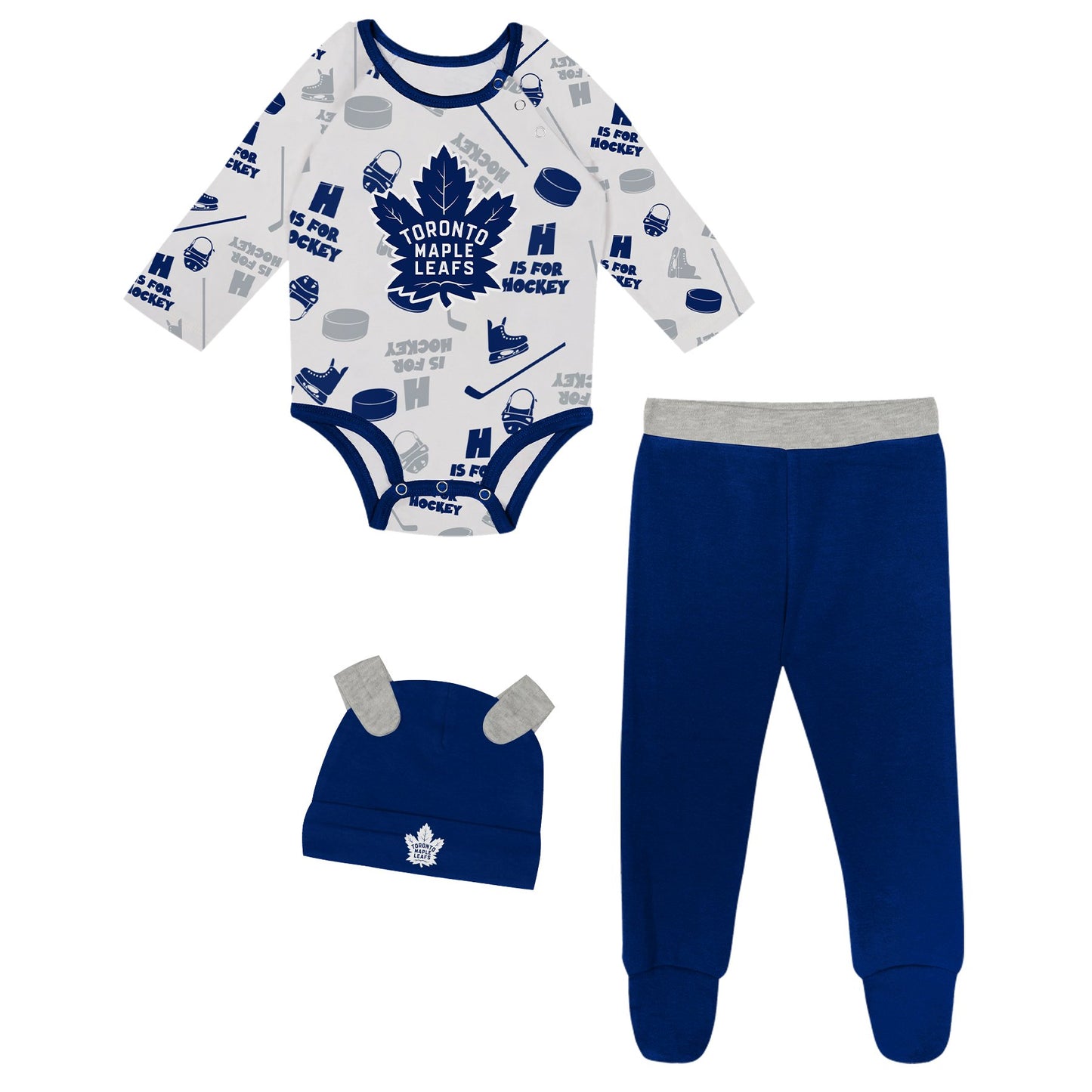 Infant Toronto Maple Leafs 3-Piece Creeper, Hat, and Pants Set - Pro League Sports Collectibles Inc.