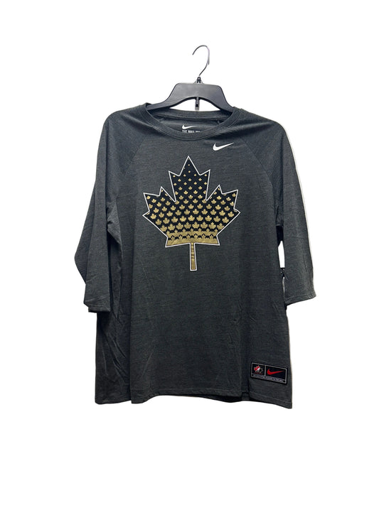 Women's Team Canada Hockey Nike Noise EST.1974 Performance Long Sleeve- Grey/Gold