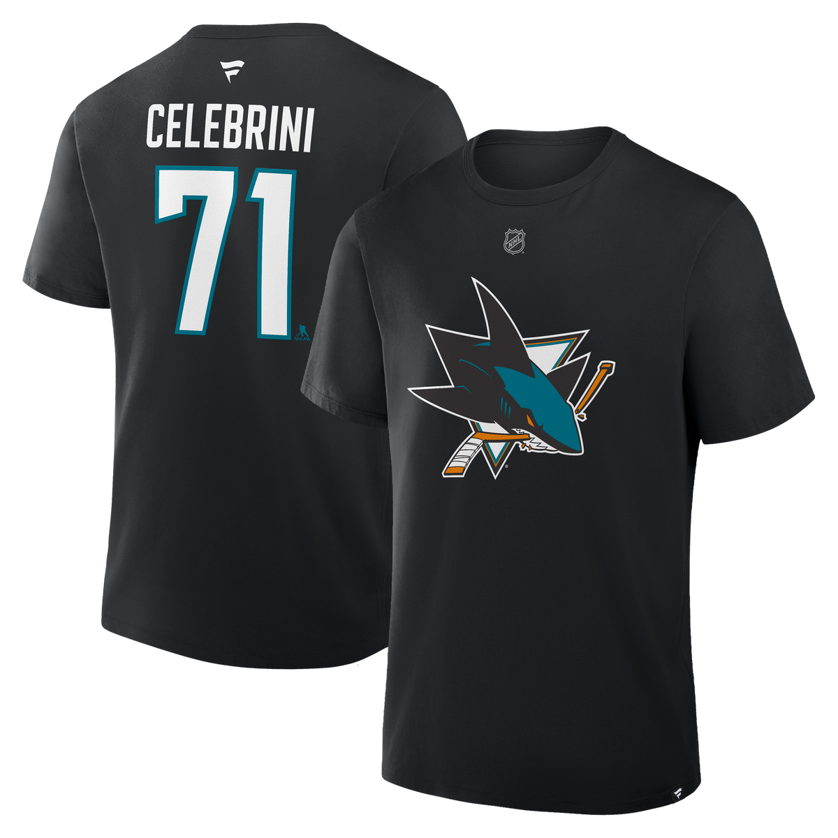 Macklin Celebrini  #71 San Jose Sharks Fanatics Authentic Stack Name and Number T-Shirt - Black