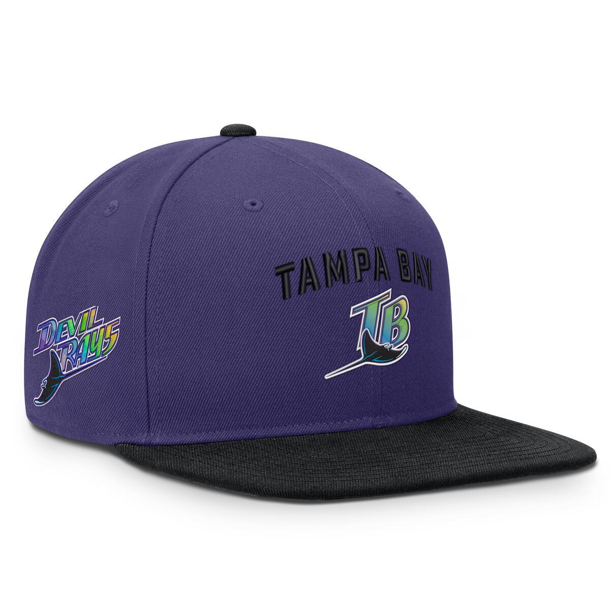 Tampa Bay Rays Cooperstown Nike Pro 2-Tone Snapback Hat - Orchid Black