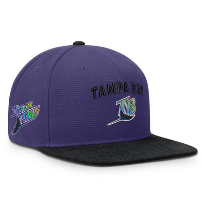 Tampa Bay Rays Cooperstown Nike Pro 2-Tone Snapback Hat - Orchid Black