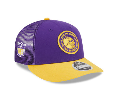 Minnesota Vikings New Era 2023 Sideline Low Profile 9FIFTY Snapback Hat - Purple/Gold
