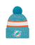 Miami Dolphins New Era 2023 Sideline - Sport Cuffed Pom Knit Hat - Teal