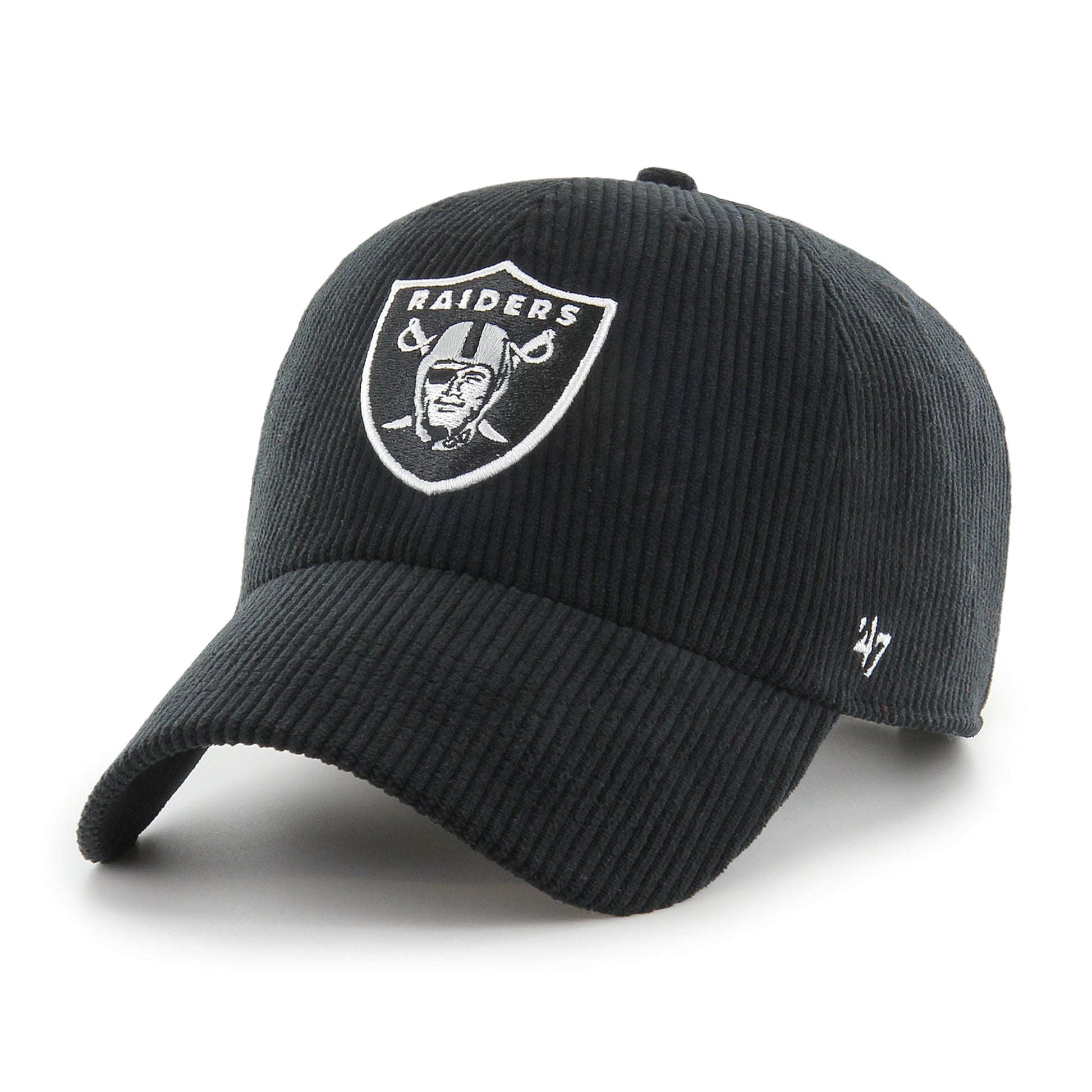 Las Vegas Raiders THICK CORD Clean Up '47 Brand Adjustable Hat - Black - Pro League Sports Collectibles Inc.