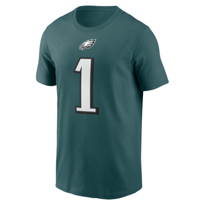 Jalen Hurts #1 Philadelphia Eagles Nike - Name & Number Green T-Shirt - Pro League Sports Collectibles Inc.