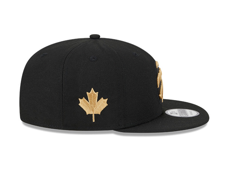 Toronto Raptors New Era City Edition 23/24 9Fifty Snapback- Black/Gold - Pro League Sports Collectibles Inc.