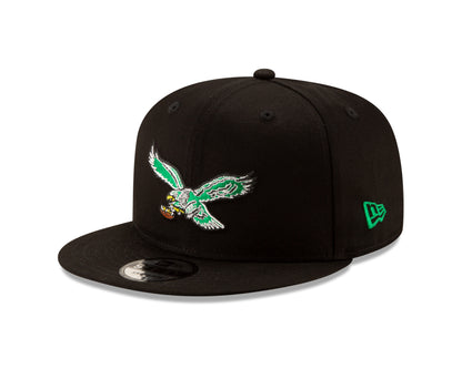 Philadelphia Eagles New Era NFL Retro 9FIFTY Adjustable Snapback Hat - Black