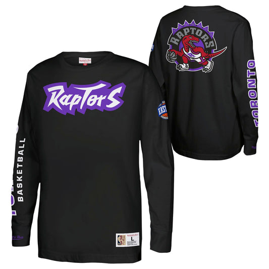 Youth Mitchell & Ness Black Toronto Raptors Heavyweight Long Sleeve T-Shirt