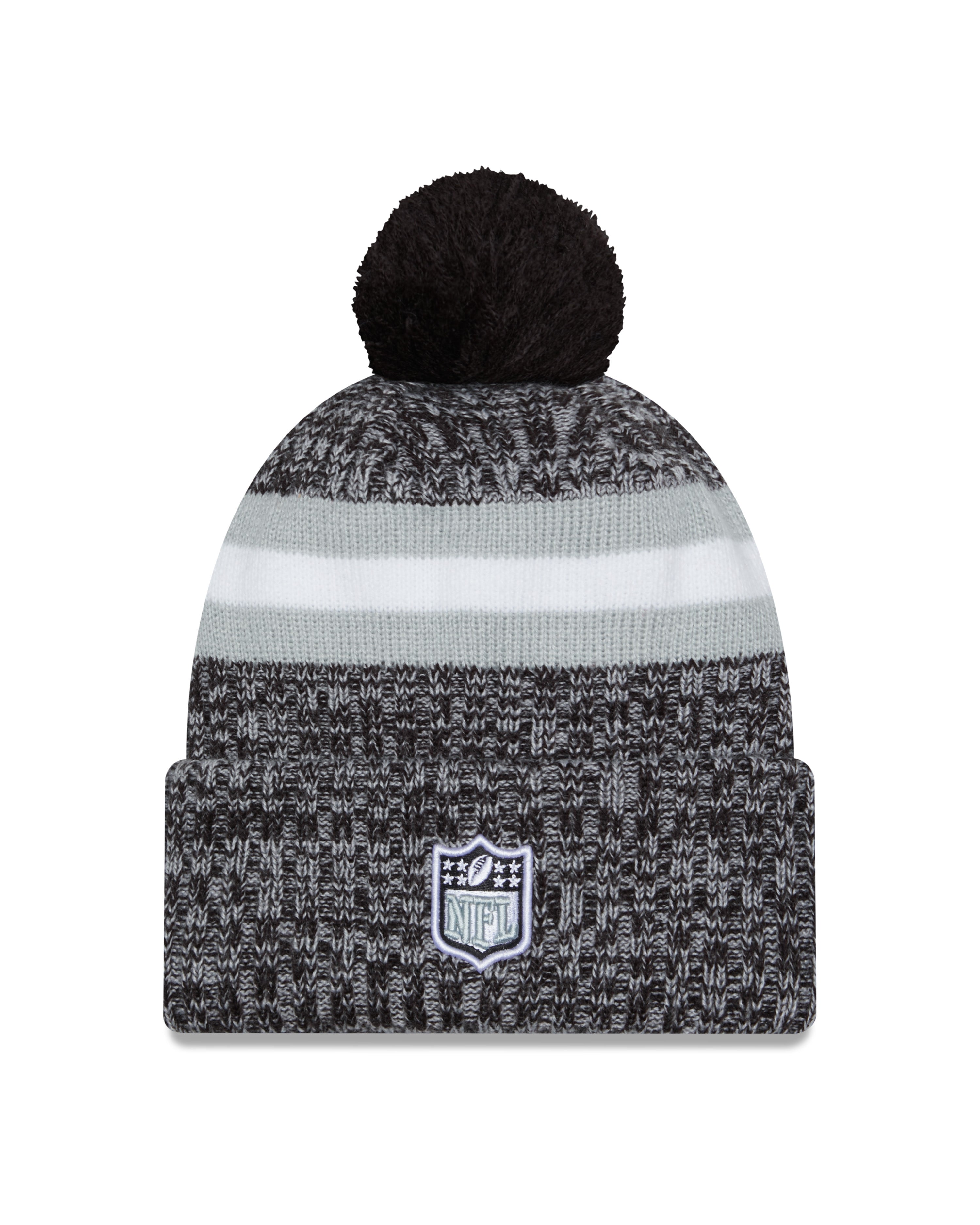 Baltimore Ravens New Era 2023 Sideline Sport Cuffed Pom Knit Hat Black Purple