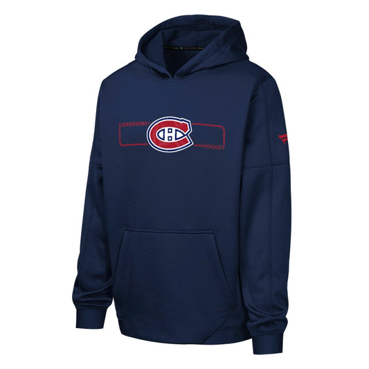 Youth Montreal Canadiens Fanatics Authentic Pro Rink Fleece Pullover Hoodie - Blue
