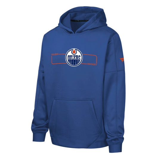 Youth Edmonton Oilers Fanatics Authentic Pro Rink Fleece Pullover Hoodie - Blue