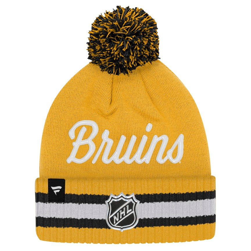 Youth Boston Bruins Fanatics Authentic Pro Cuffed Knit Hat - Yellow