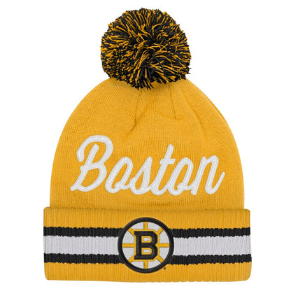 Youth Boston Bruins Fanatics Authentic Pro Cuffed Knit Hat - Yellow