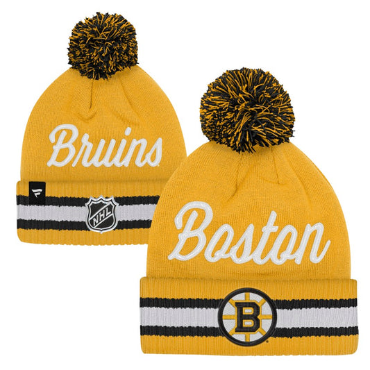 Youth Boston Bruins Fanatics Authentic Pro Cuffed Knit Hat - Yellow