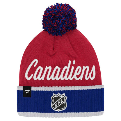 Youth Montreal Canadiens Fanatics Authentic Pro Cuffed Knit Hat - Red
